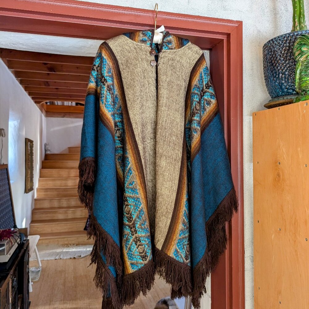 Wool/Alpaca Hooded Poncho/Cape